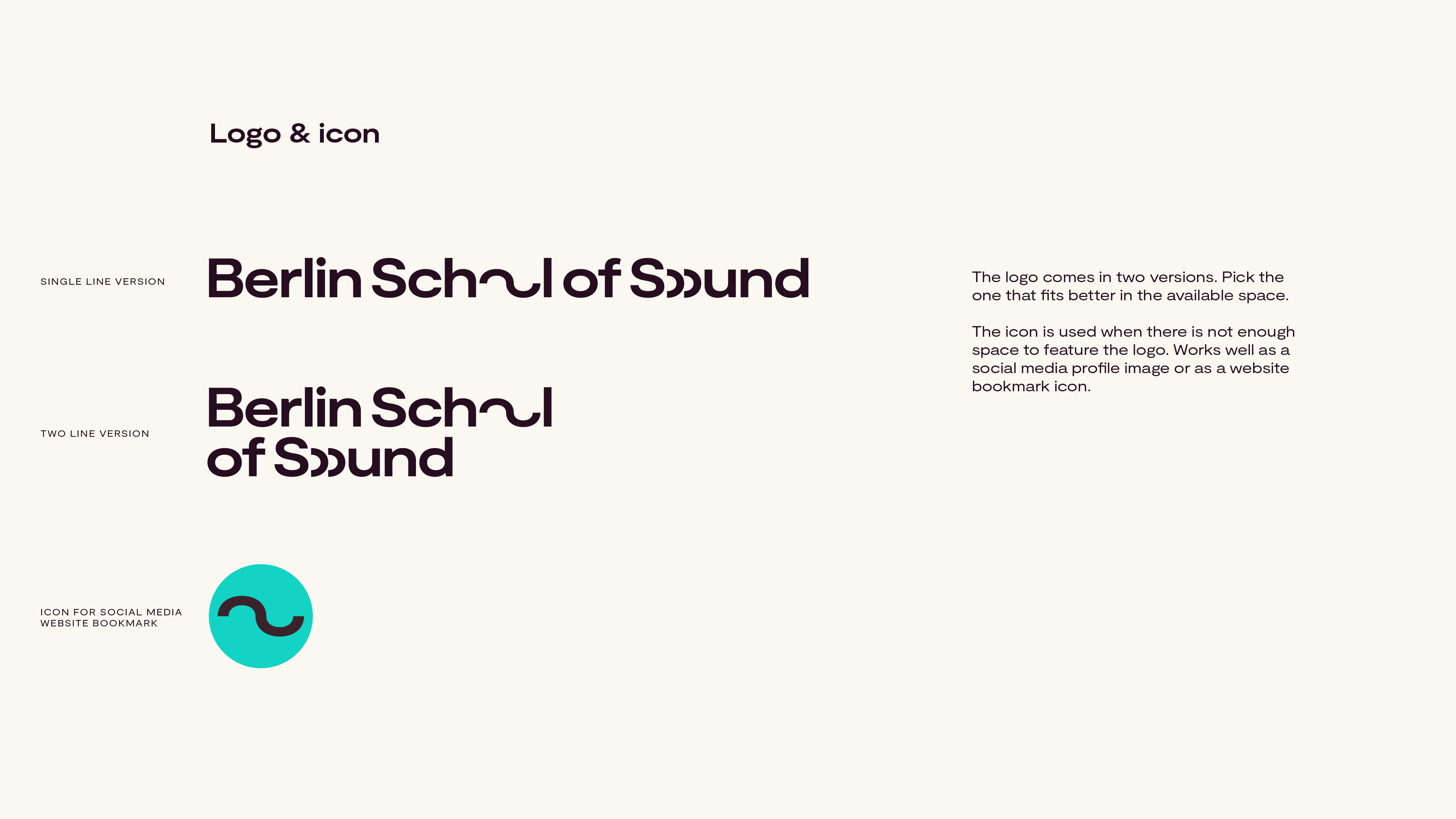 Berlin School of Sound branding guidelines, logo variants